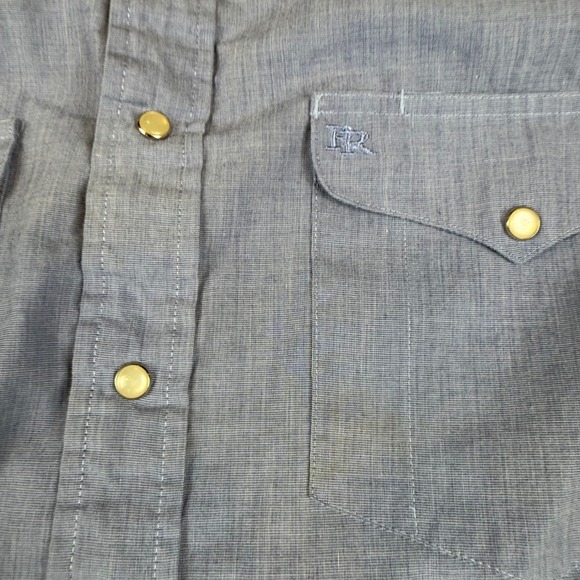 Resistol Mens Blue Long Sleeve Western Snap Button Shirt Size Large - Picture 3 of 7